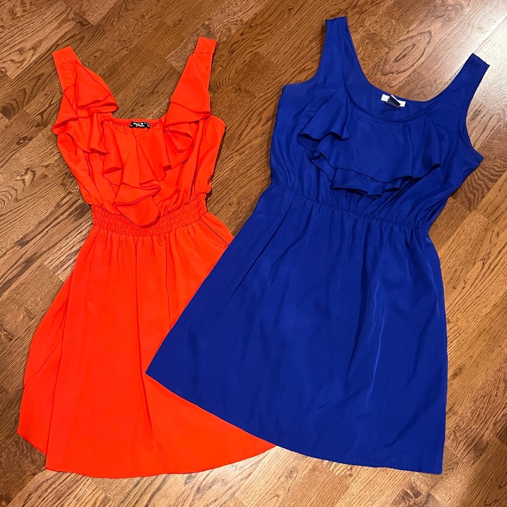 Red And Blue Casual Mini Dresses